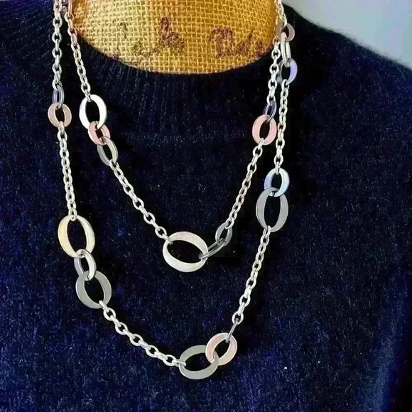 Matte Silver & Black necklace - Picture 1 of 3